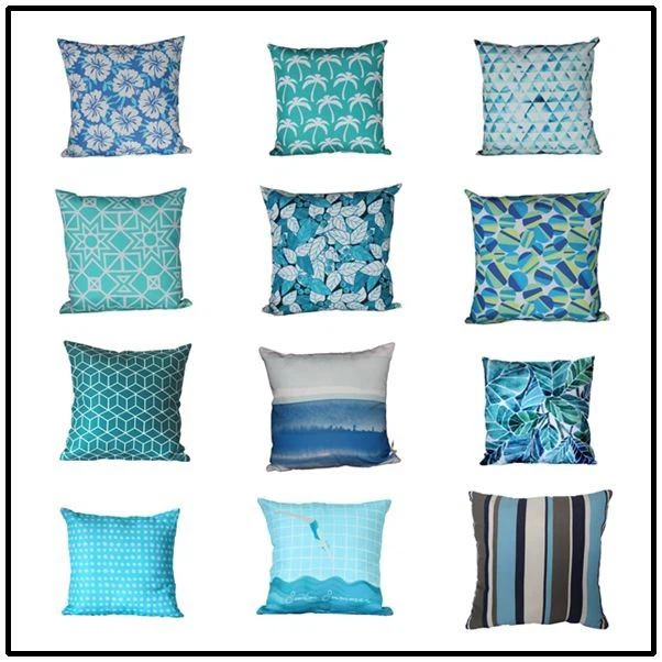 aqua outdoor pillows